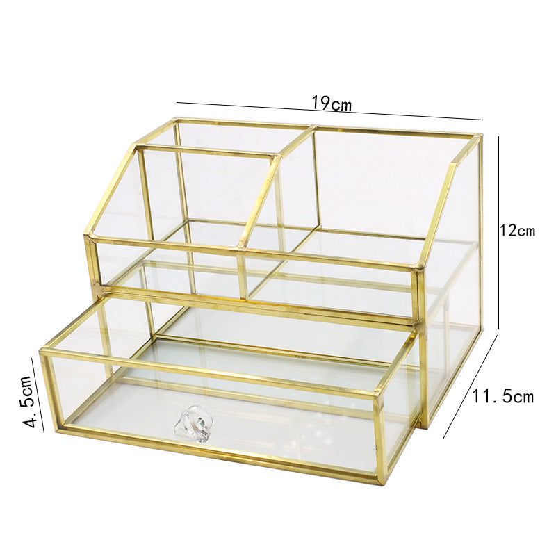 Gold and Clear Desktop Tool Storage