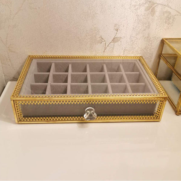 Gold and Clear Nail Supply Storage