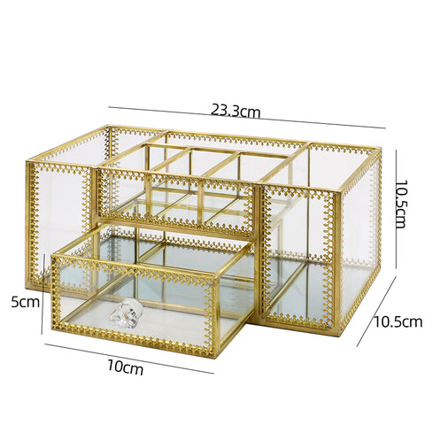 Gold and Clear Desktop Tool Storage